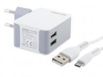 Zvi obrzok AVACOM HomeNOW sov nabjeka 3,4A se dvma vstupy, bl barva (micro USB kabel) - Pro tablety