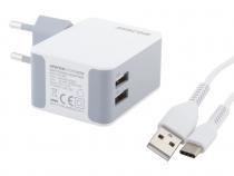 Zvi obrzok AVACOM HomeNOW sov nabjeka 3,4A se dvma vstupy, bl barva (USB-C kabel) - Pro tablety
