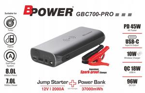 Zvi obrzok BPOWER GBC700 PRo 1000A Jump Starter + Power Bank s funkciou tartovania - tartovacie Boostre